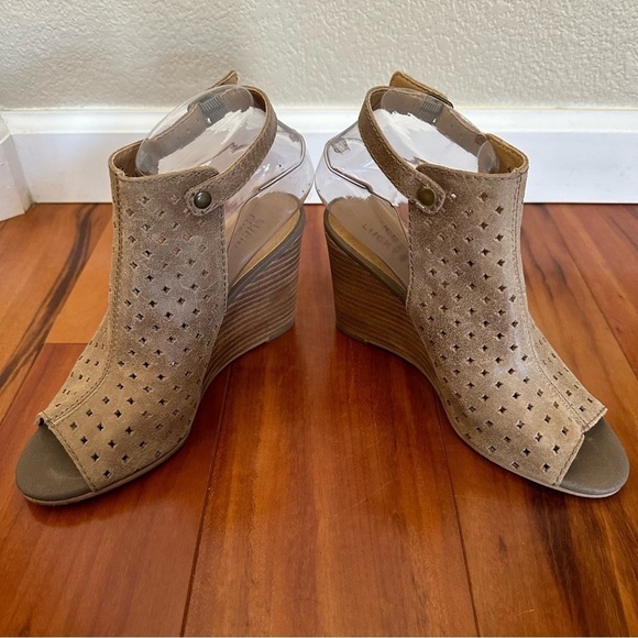 Lucky Brand Risza Open Toe Platform Wedges Leather Sandals - Picture 9 of 14